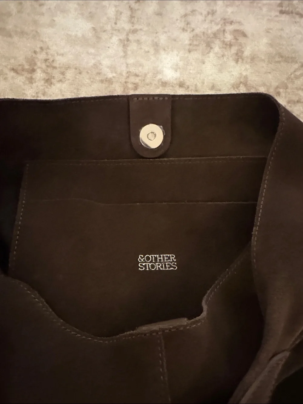 NWT & Other Stories Large Suede Tote Bag - Brown - Picture 8 of 11